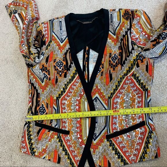 Trina Turk NWOT orange yellow silk blend blazer Sz 4 - Picture 13 of 15